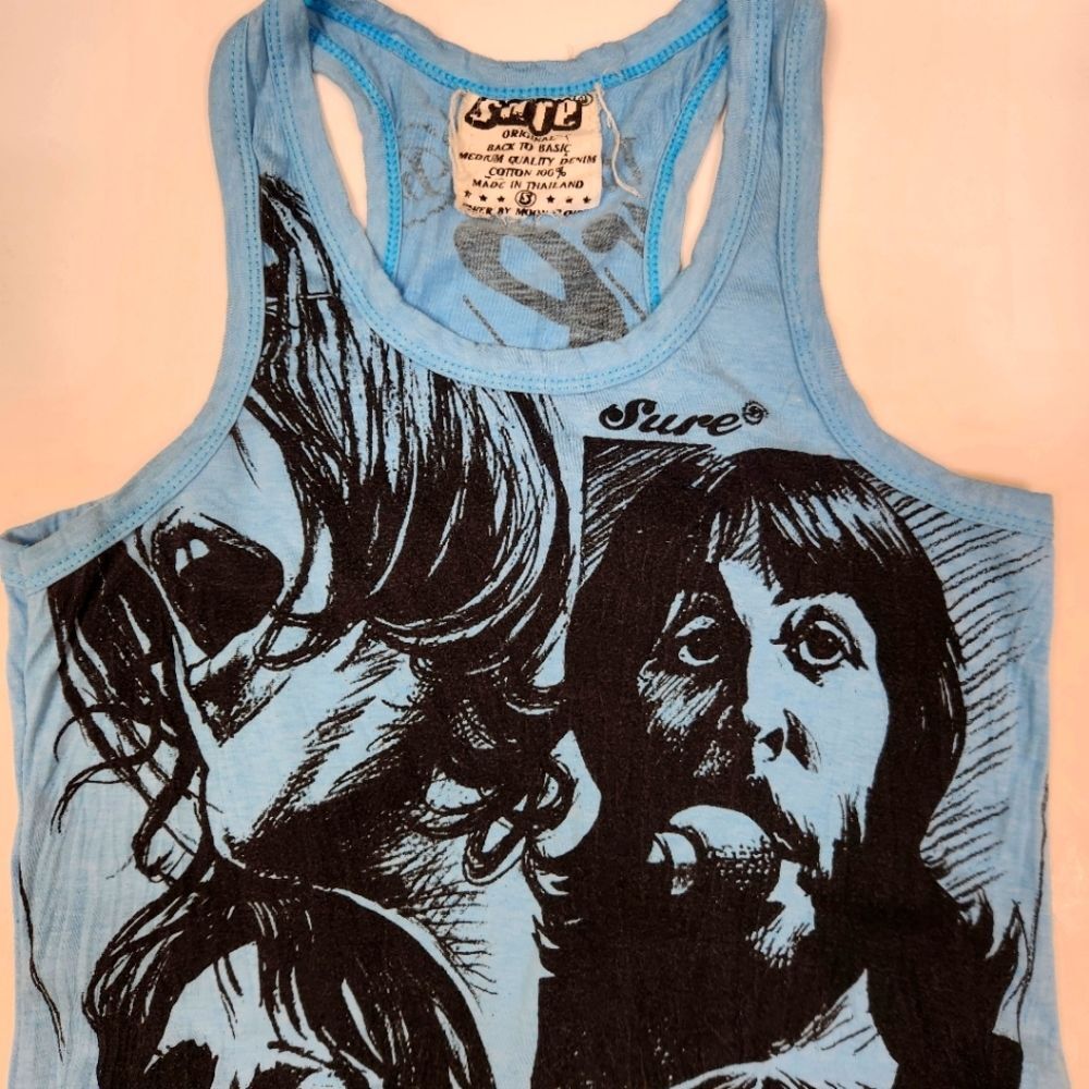 Sure Womens Beatles Front Side Graphic Sleeveless Tank Top Small - Picture 4 of 6